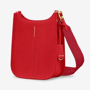 NEW Maison de Sabré The Mini Saddle Bag in Pomegranate Red
